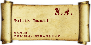Mellik Amadil névjegykártya